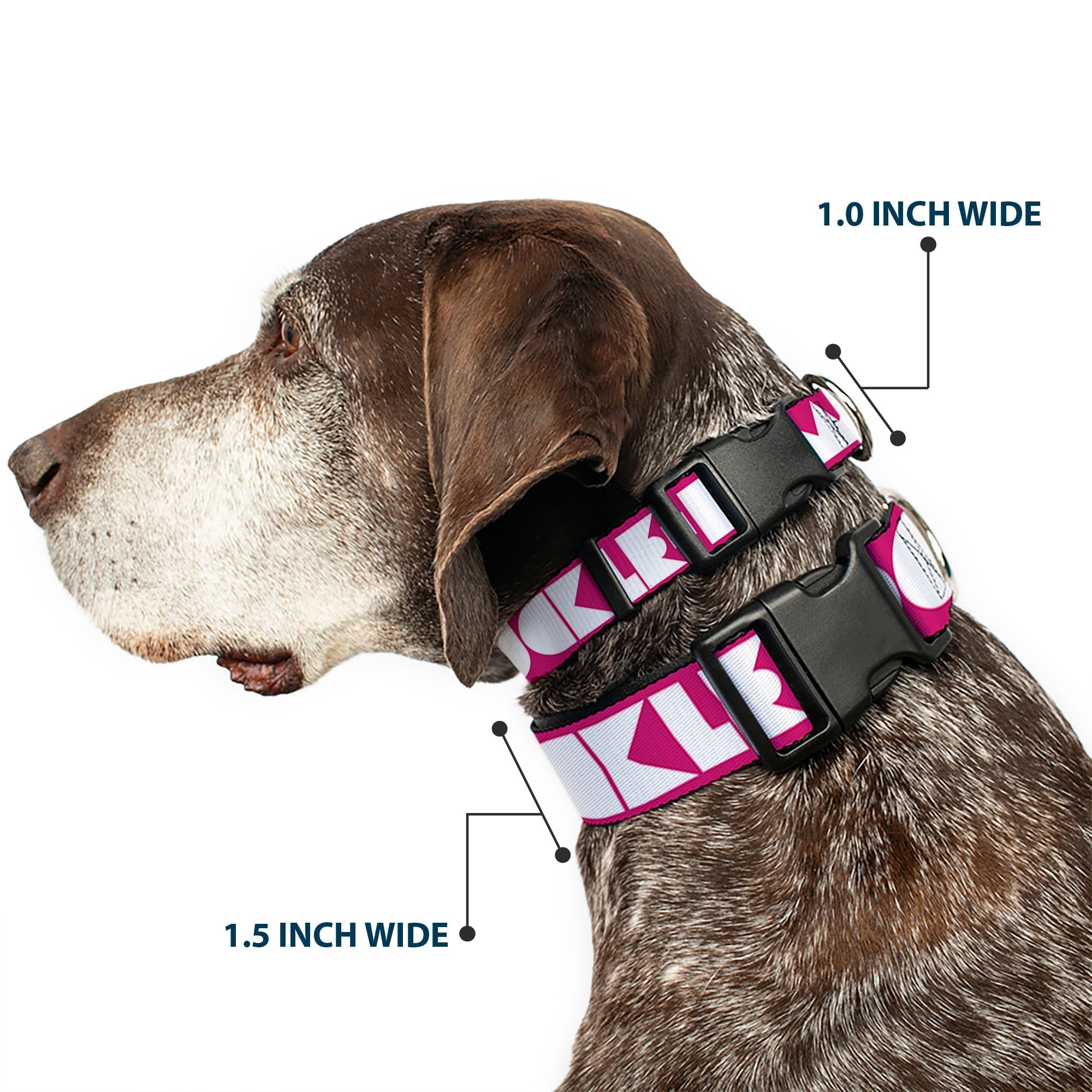 Plastic Clip Collar - BUCKLE - DOWN Shapes Hot Pink/White - Che Cose Belle