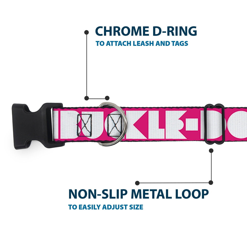 Plastic Clip Collar - BUCKLE - DOWN Shapes Hot Pink/White - Che Cose Belle