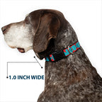 Plastic Clip Collar - BUCKLE - DOWN Shapes Red/Dot Turquoise/White - Che Cose Belle
