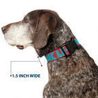 Plastic Clip Collar - BUCKLE - DOWN Shapes Red/Dot Turquoise/White - Che Cose Belle