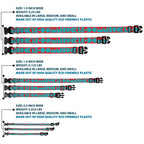 Plastic Clip Collar - BUCKLE - DOWN Shapes Red/Dot Turquoise/White - Che Cose Belle