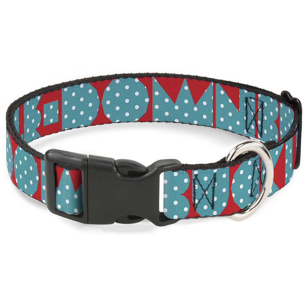 Plastic Clip Collar - BUCKLE - DOWN Shapes Red/Dot Turquoise/White - Che Cose Belle
