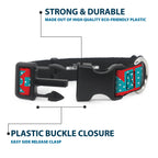 Plastic Clip Collar - BUCKLE - DOWN Shapes Red/Dot Turquoise/White - Che Cose Belle