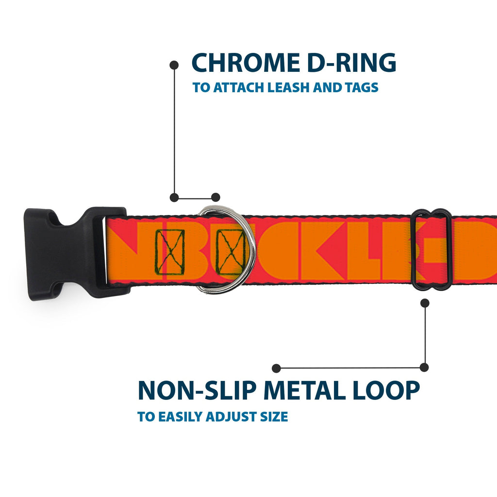 Plastic Clip Collar - BUCKLE - DOWN Shapes Red/Orange - Che Cose Belle