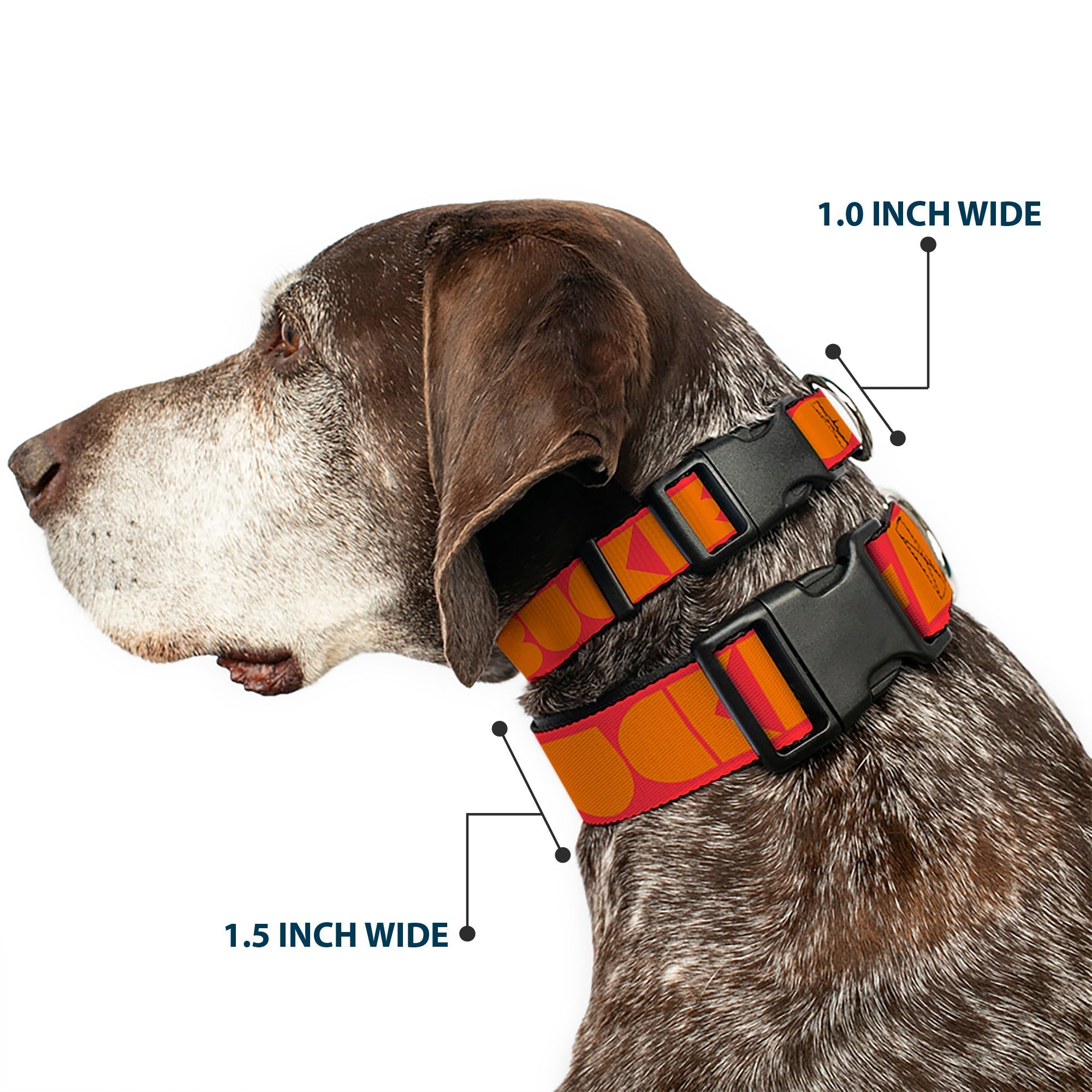 Plastic Clip Collar - BUCKLE - DOWN Shapes Red/Orange - Che Cose Belle