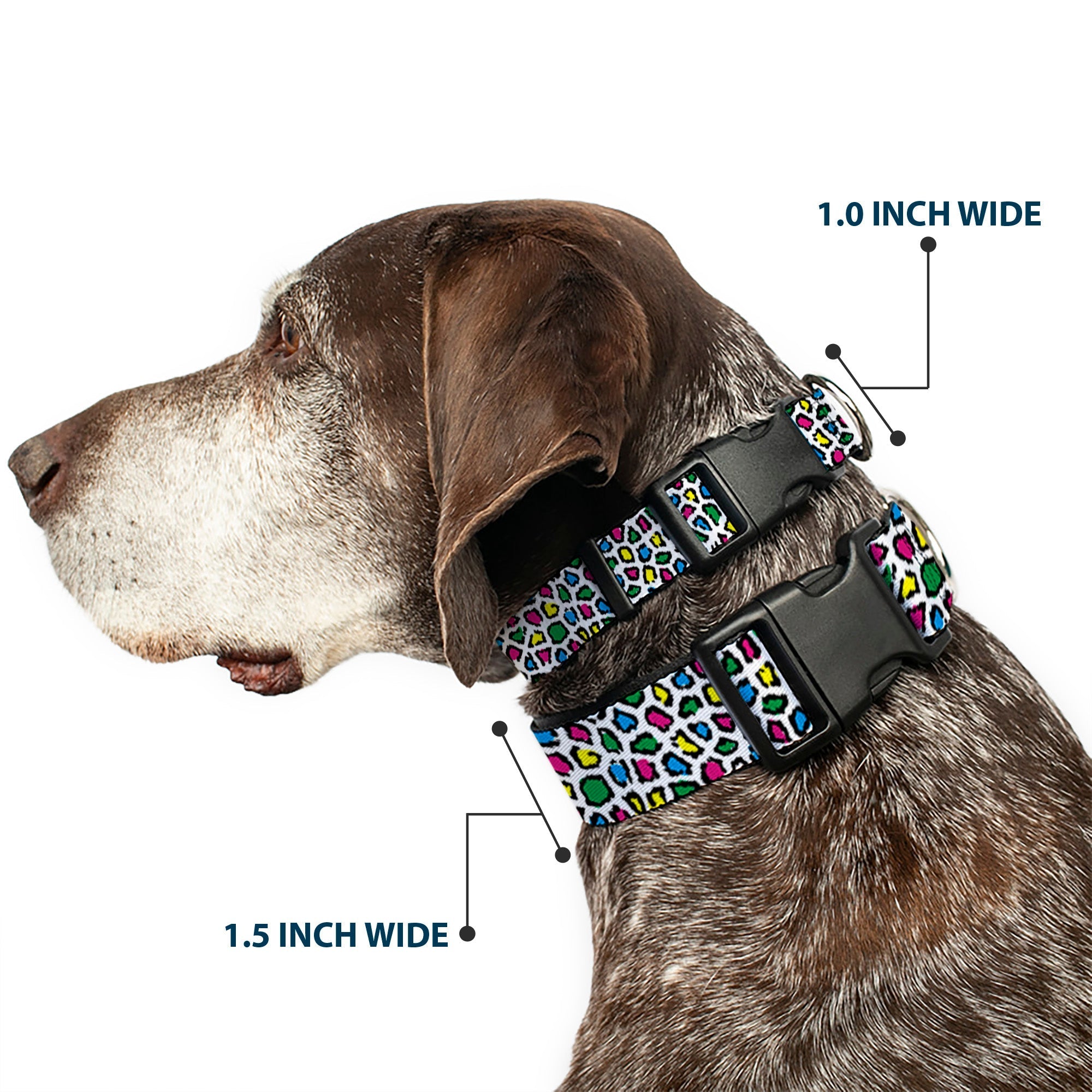 Plastic Clip Collar - Leopard White/Multi Color - Che Cose Belle