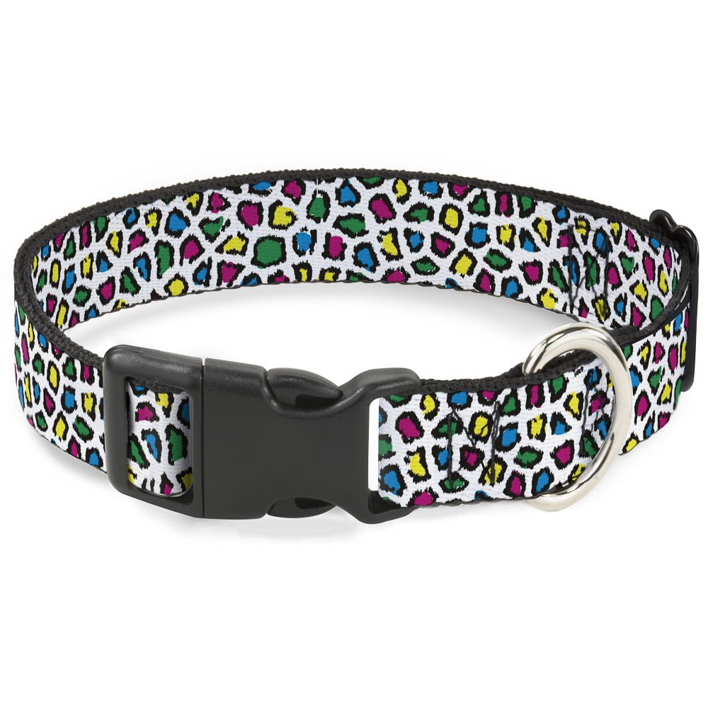 Plastic Clip Collar - Leopard White/Multi Color - Che Cose Belle