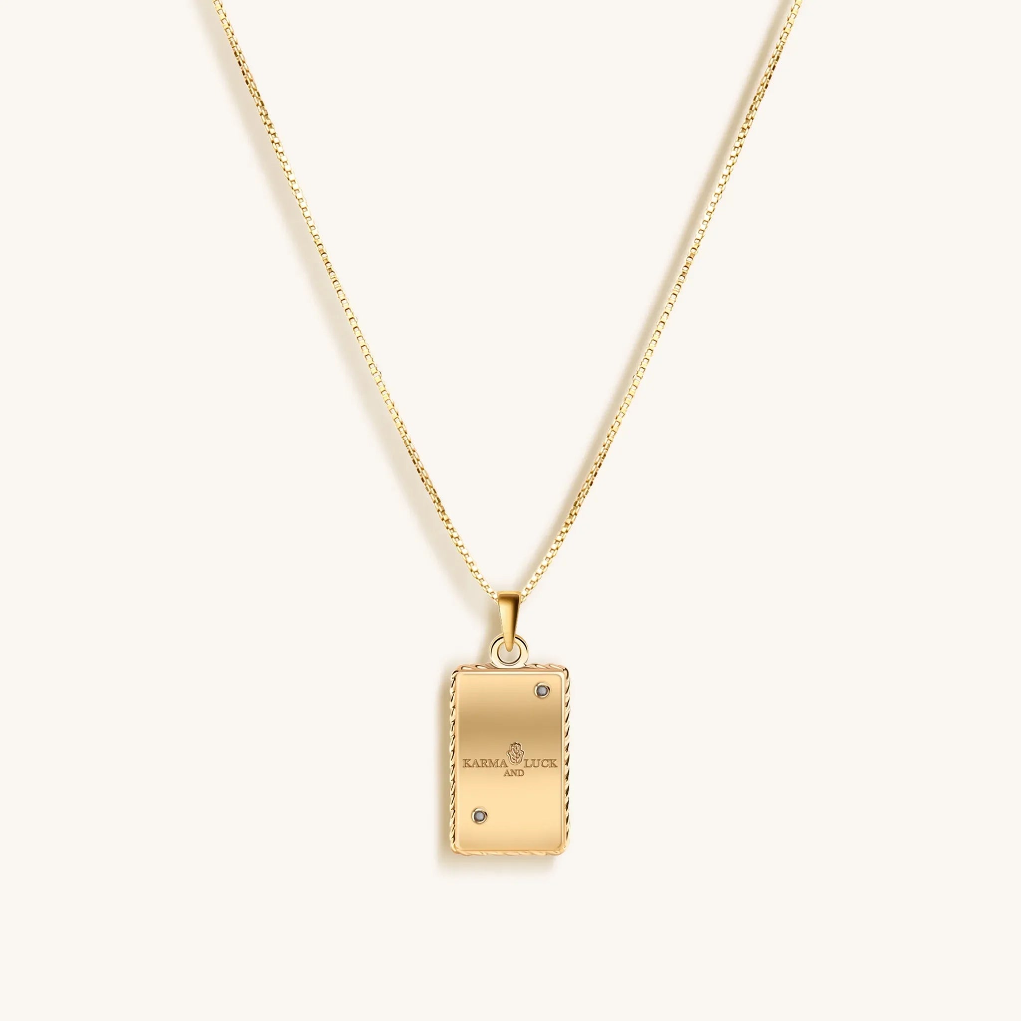 Playful Mind - White Enamel Gemini Card Necklace - Che Cose Belle