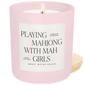 Playing Mahjong with Mah Girls Soy Candle - Pink Matte Jar - 15 oz (Salt and Sea) - Che Cose Belle