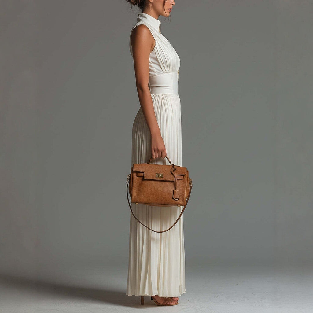 Pleated Wide-Leg Jumpsuit for Women – Sleeveless High-Waist Minimalist Long Jumpsuit - Che Cose Belle