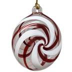 Peppermint Swirl Egyptian Glass Ornament