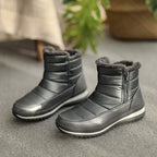 Plush-Lined Round-Toe Flat Short Winter Boots - Che Cose Belle
