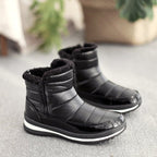 Plush-Lined Round-Toe Flat Short Winter Boots - Che Cose Belle