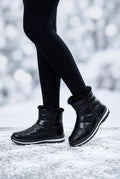 Plush-Lined Round-Toe Flat Short Winter Boots - Che Cose Belle