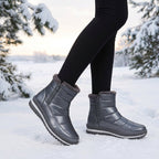 Plush-Lined Round-Toe Flat Short Winter Boots - Che Cose Belle