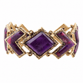 Pointedly Purple Turquoise Golden Link Bracelet - Che Cose Belle