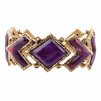Pointedly Purple Turquoise Golden Link Bracelet - Che Cose Belle