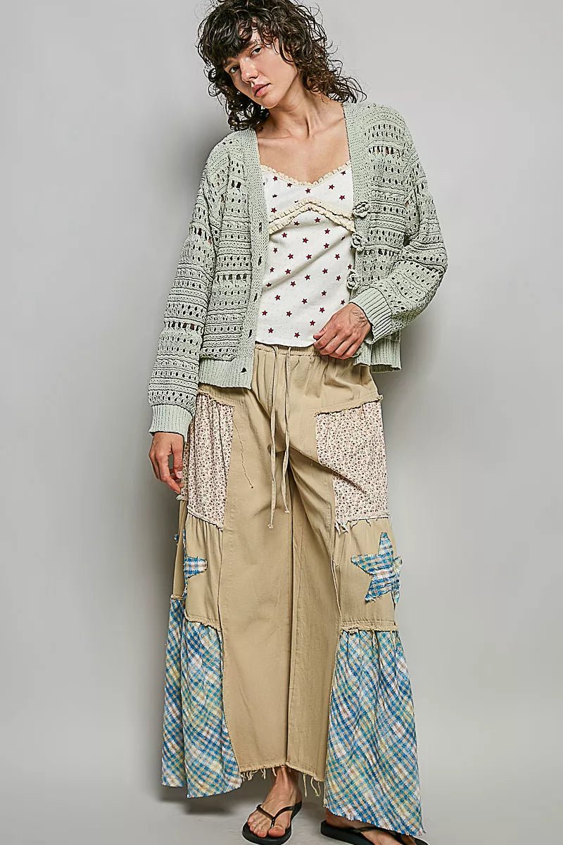 POL Open-Knit Floral Button Cardigan - Che Cose Belle