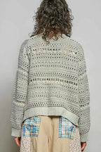 POL Open-Knit Floral Button Cardigan - Che Cose Belle