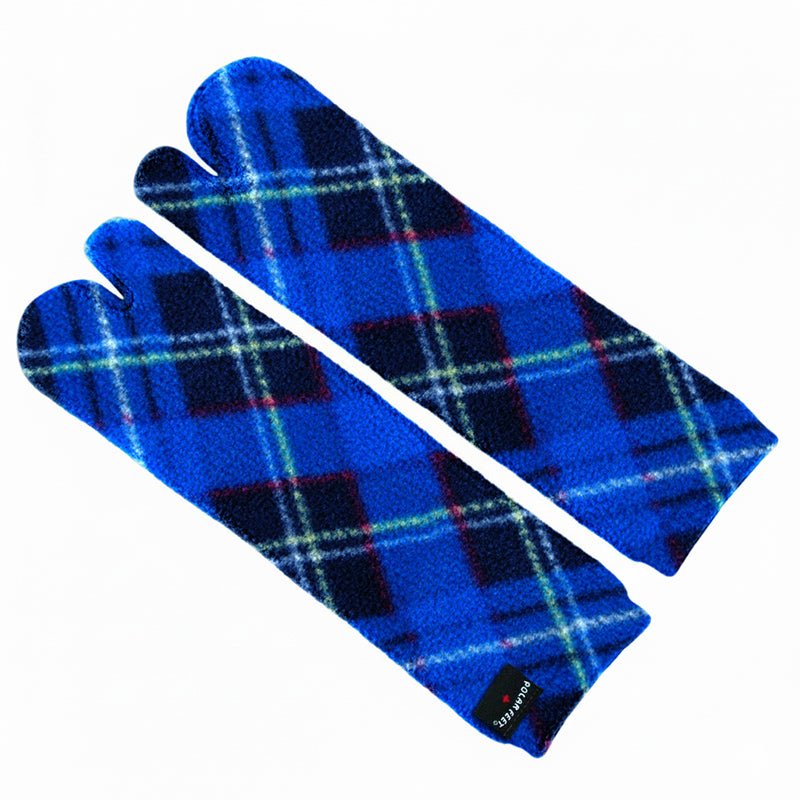 Polar Feet Fleece Tabi Socks - Blue Argyle - Che Cose Belle