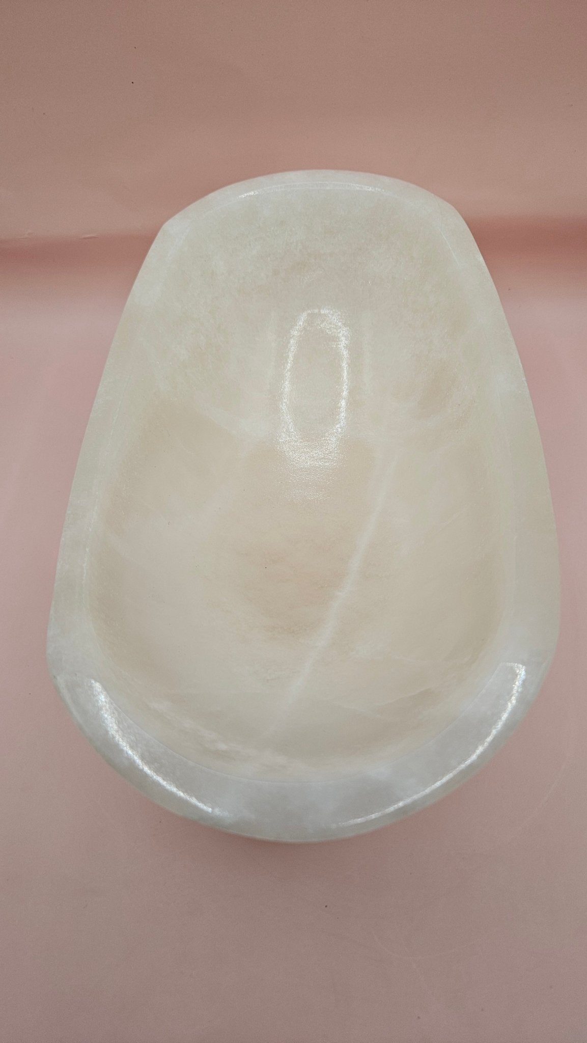 Polished White Onyx Bowl – Small Hand-Carved Decorative Vessel – 9.75" - Che Cose Belle