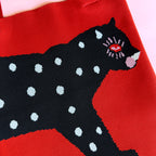 Polka Cat Knit Tote Bag - Che Cose Belle