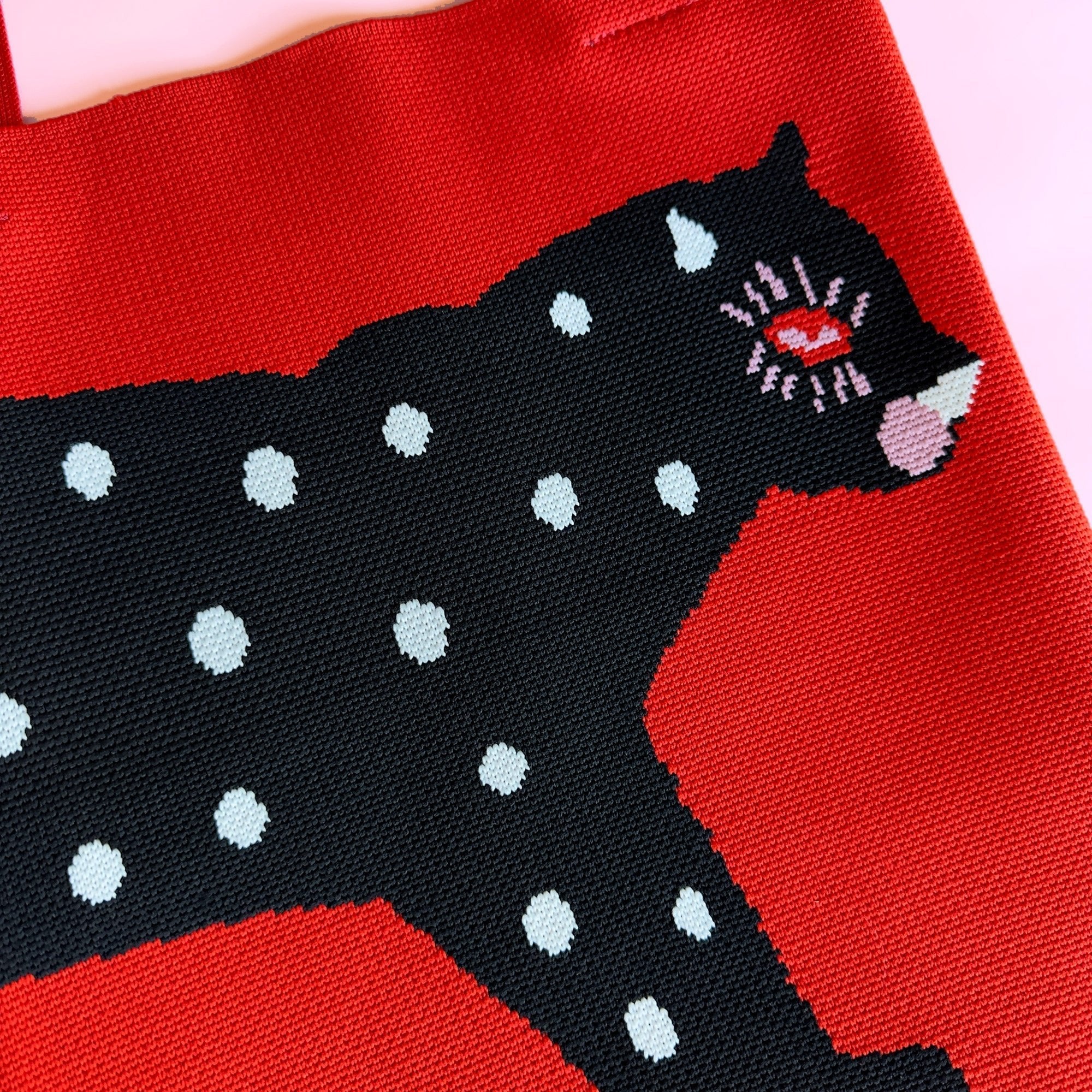 Polka Cat Knit Tote Bag - Che Cose Belle