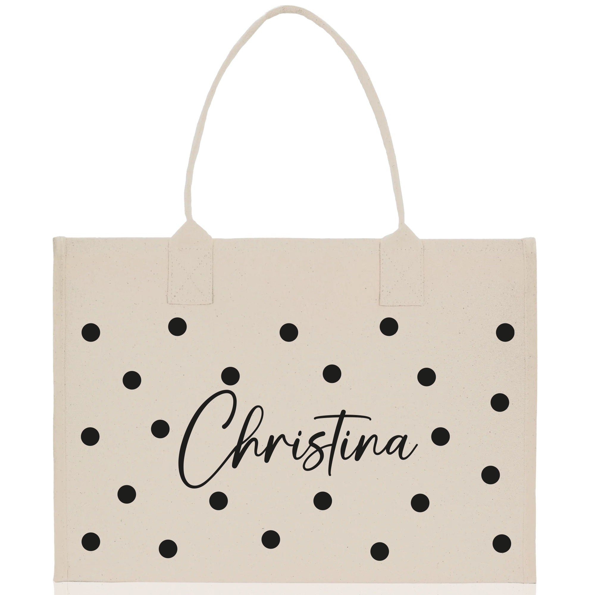 Polka Dot Mrs. Last Name Tote Bag Personalized Date Wedding Tote Bridal Shower Gift Honeymoon Gift Customized Wedding Gift Bridesmaid Gift - Che Cose Belle