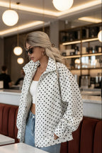 Polka Dot Zip-Up Jacket – Relaxed Fit - Che Cose Belle