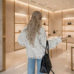 Polka Dot Zip-Up Jacket – Relaxed Fit - Che Cose Belle