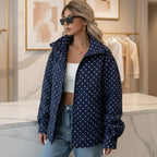 Polka Dot Zip-Up Jacket – Relaxed Fit - Che Cose Belle