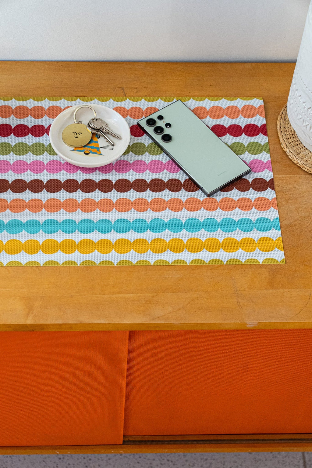 Pom Pom double - sided Woven Rectangular Placemat - set of 4 - Che Cose Belle