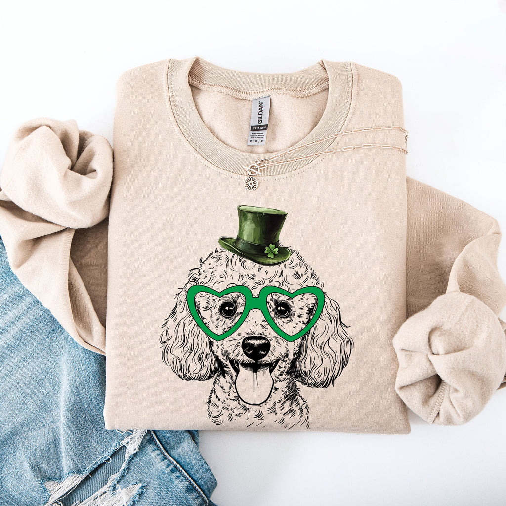 Poodle, Adorable Dog, St Patrick's Day, Lucky, Irish Sweatshirt - Che Cose Belle