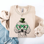 Poodle, Adorable Dog, St Patrick's Day, Lucky, Irish Sweatshirt - Che Cose Belle