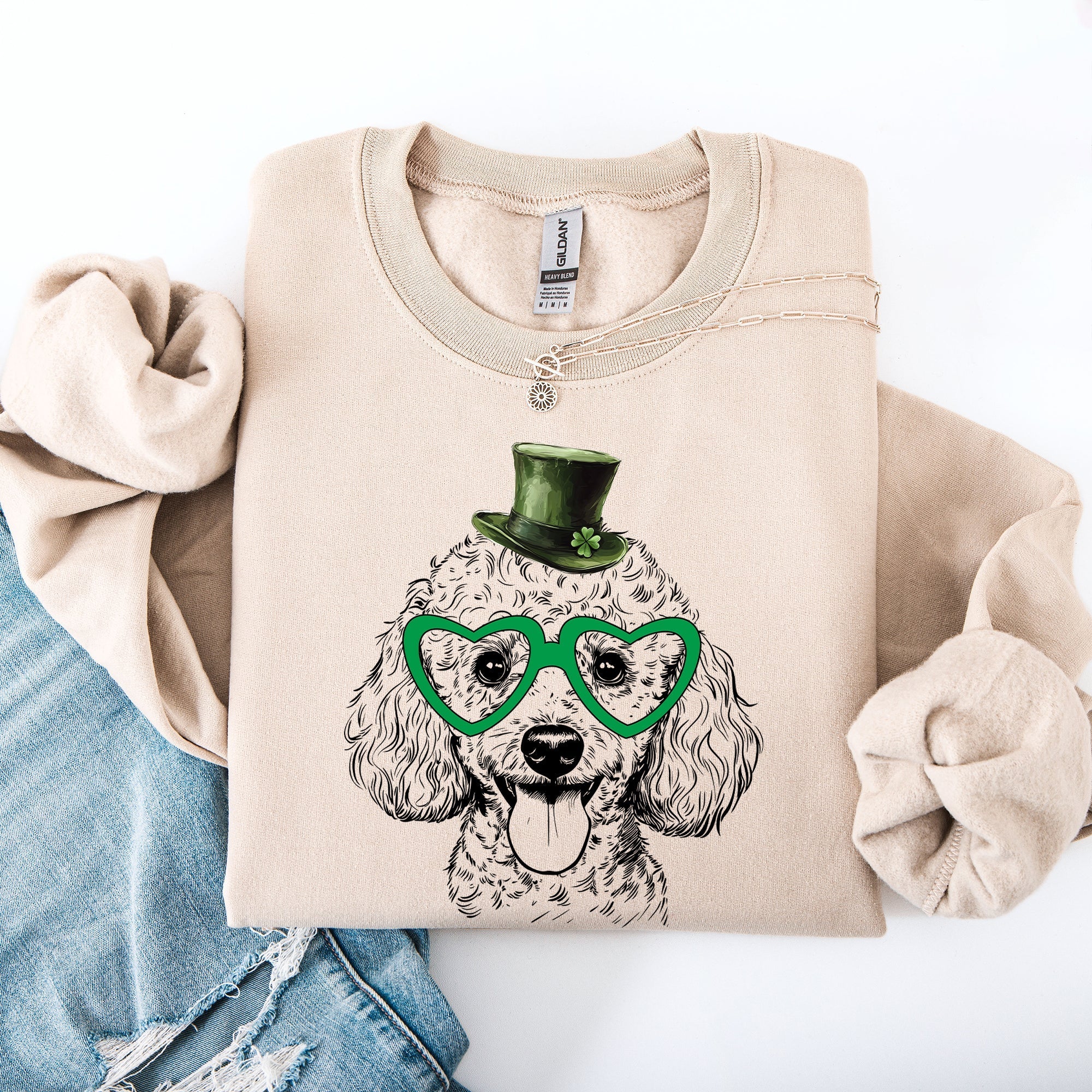 Poodle, Adorable Dog, St Patrick's Day, Lucky, Irish Sweatshirt - Che Cose Belle
