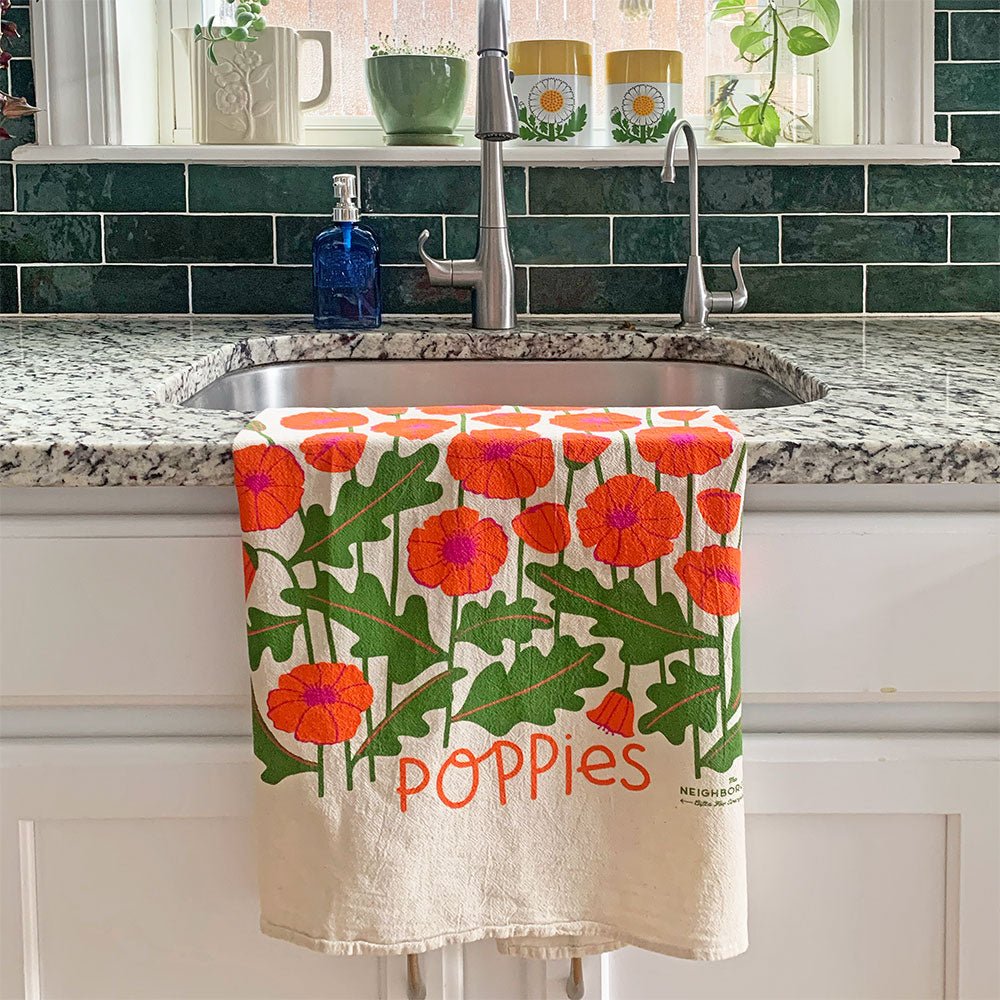 Poppies Dish Towel - Che Cose Belle