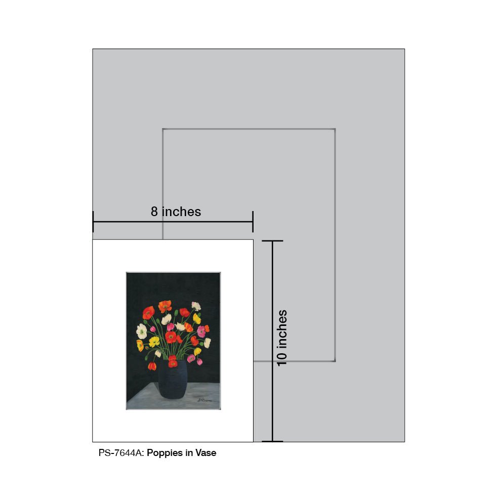 Poppies in Vase, Print (7644A) - Che Cose Belle