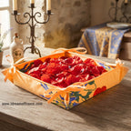 Poppies Yellow Acrylic Coated Bread Basket by Tissus Toselli - Che Cose Belle