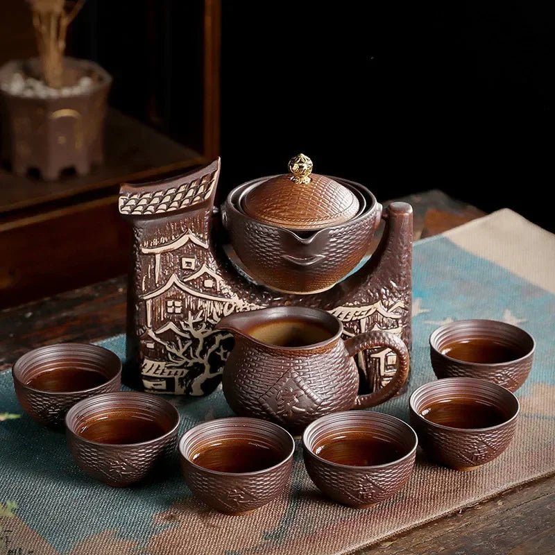 Portable Chinese Ceramic Tea Set with Travel Teapot & Cups - Che Cose Belle