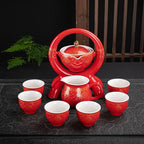 Portable Chinese Ceramic Tea Set with Travel Teapot & Cups - Che Cose Belle