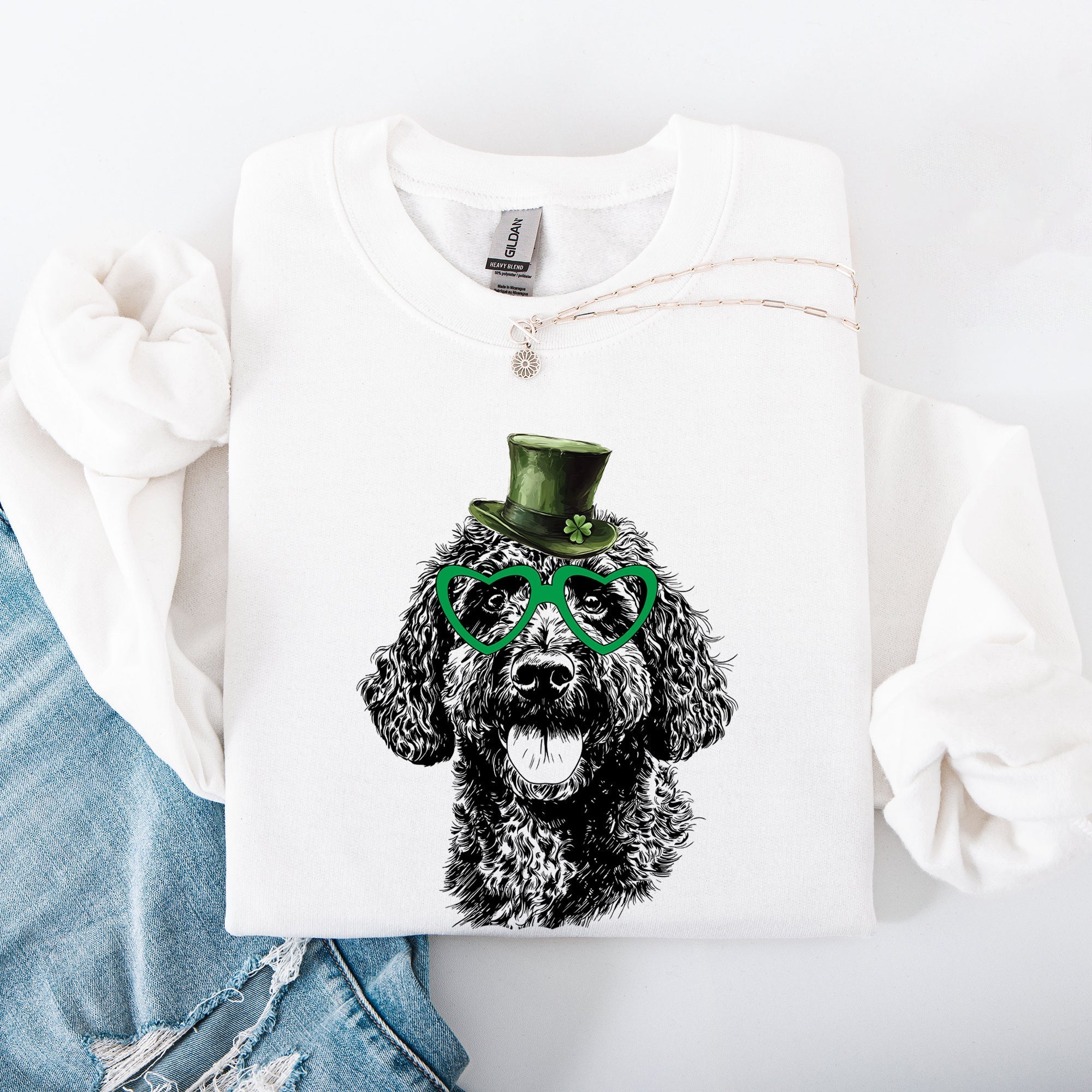 Portuguese Water Dog, Adorable Dog, St Patrick's Day, Lucky, Irish Sweatshirt - Che Cose Belle