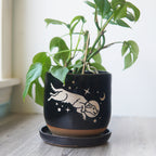 Space Dog Farmhouse Planter with Saucer