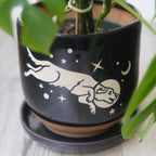 Space Dog Farmhouse Planter with Saucer