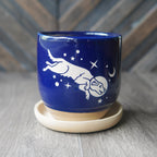 Space Dog Farmhouse Planter with Saucer