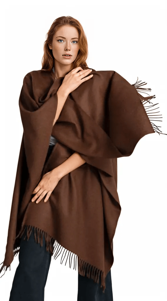 Premium Classic Solid Alpaca Poncho - Che Cose Belle