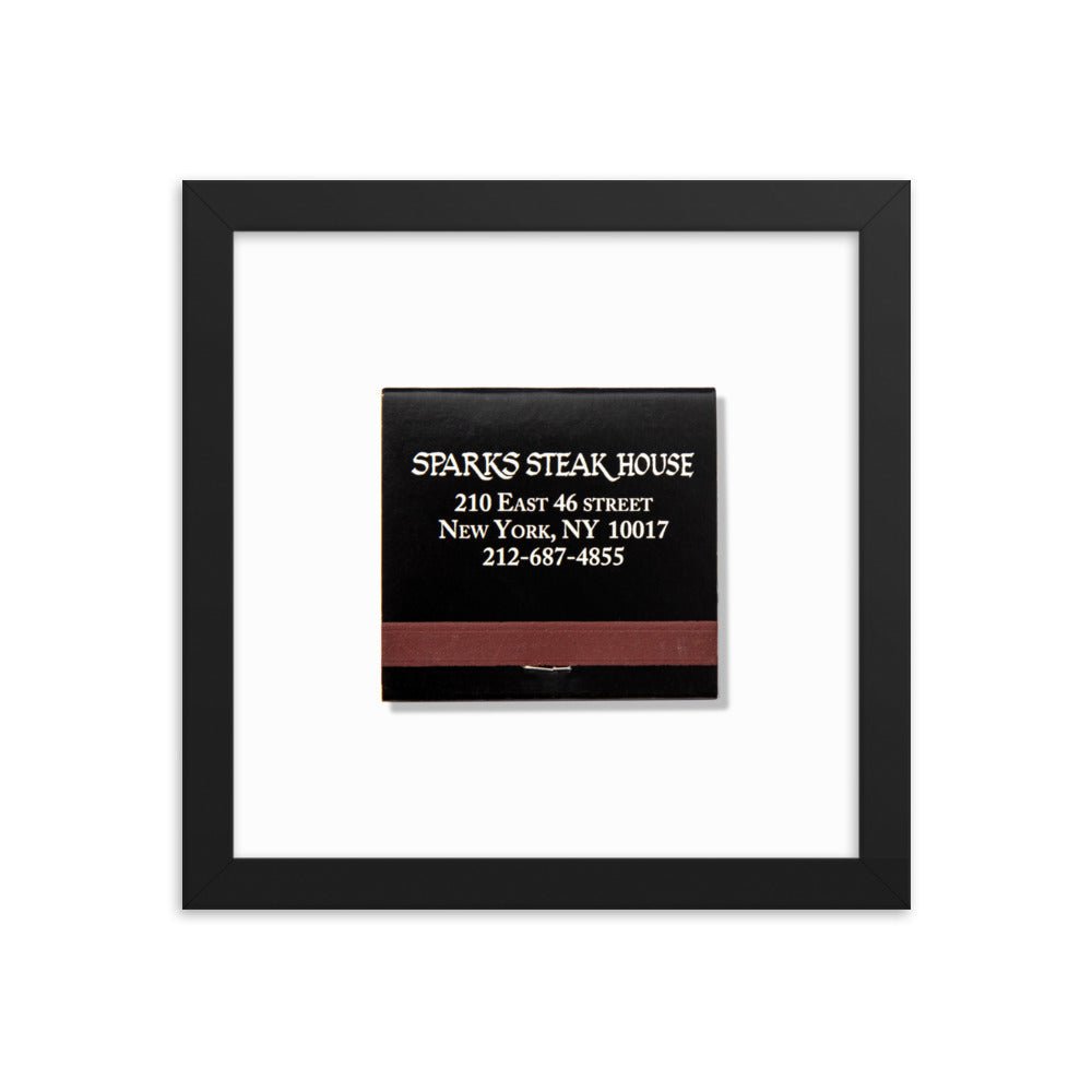 Sparks Steak House Matchbox Framed Print - Che Cose Belle