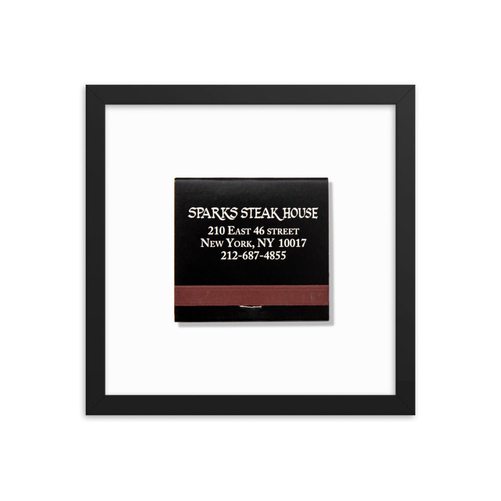 Sparks Steak House Matchbox Framed Print - Che Cose Belle