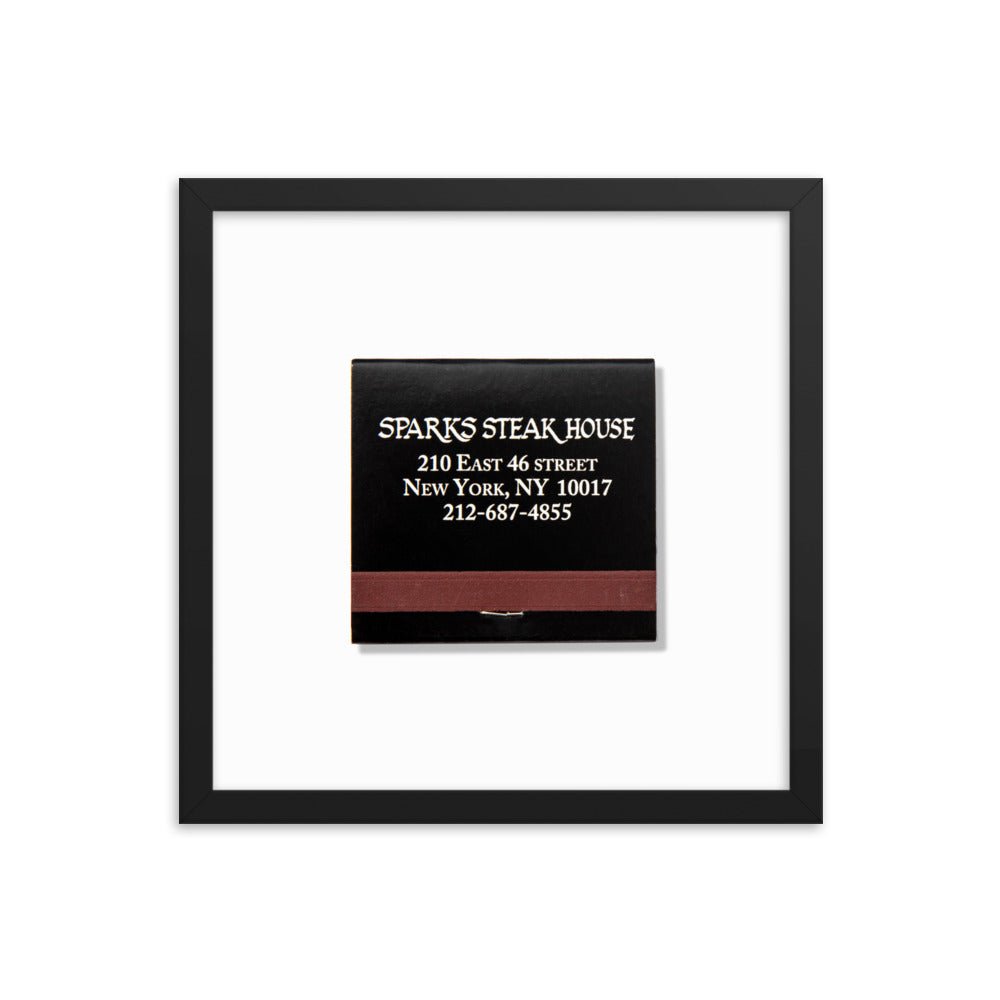Sparks Steak House Matchbox Framed Print - Che Cose Belle