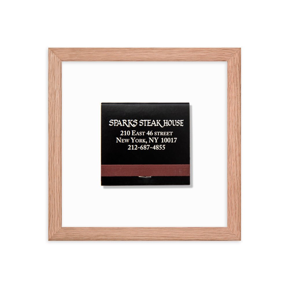 Sparks Steak House Matchbox Framed Print - Che Cose Belle