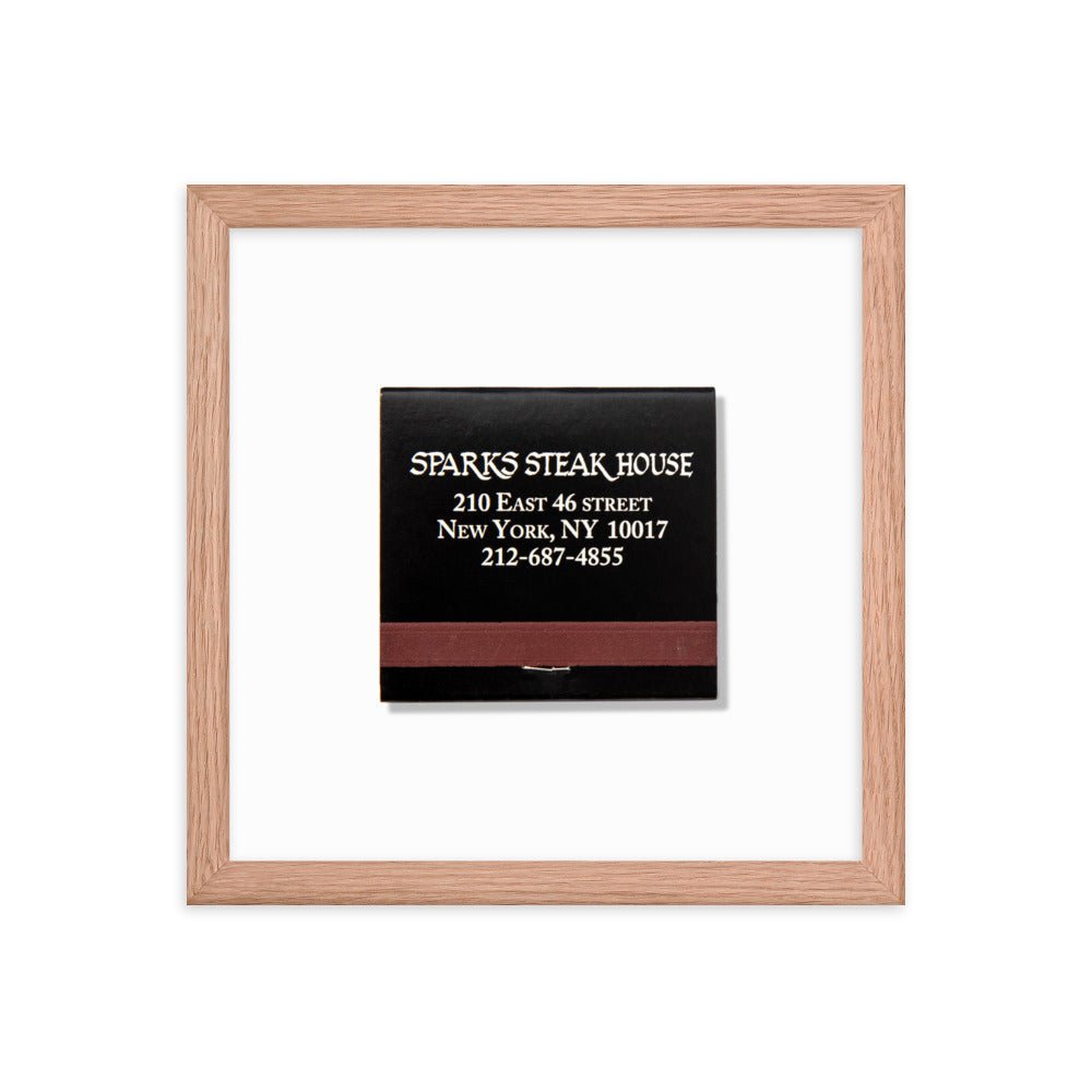 Sparks Steak House Matchbox Framed Print - Che Cose Belle